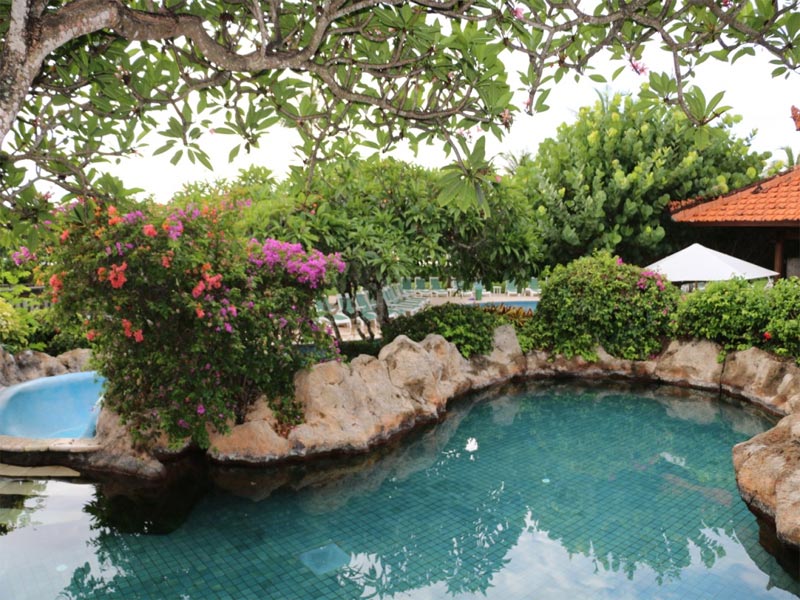 GRAND HYATT NUSA DUA HOTEL REVIEW pool area with plants